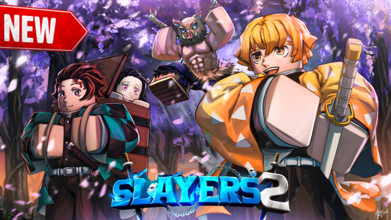 Slayers 2 combat screenshot with a player clashing against demons in the Roblox open world