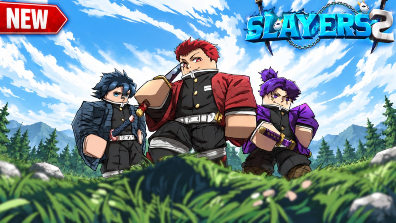 Slayers 2 open-world overview showing exploration paths, landmarks, and HUD during a session